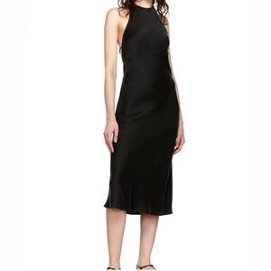 Silk Laundry Black Halter Midi Dress in Size XS
